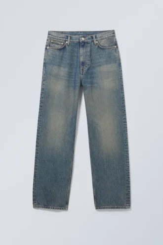 Galaxy Mid Rise Loose Straight Jeans – Stahlblau – Mittelblau Galaxy Mid Rise Loose Straight Jeans – Stahlblau – Mittelblau