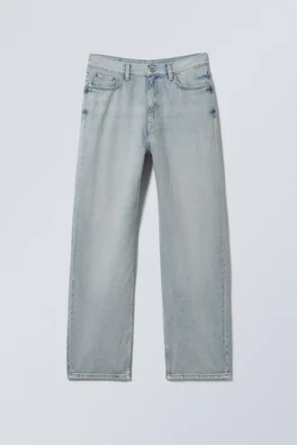 Galaxy Mid Rise Loose Straight Jeans – Ziegelblau – Hellblau Galaxy Mid Rise Loose Straight Jeans – Ziegelblau – Hellblau
