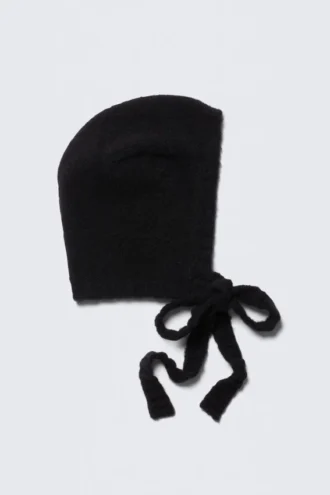 Gebundene Strickmütze – Schwarz