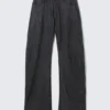 Gekräuselte Cocoon-Hose mit niedriger Leibhöhe – Dunkelblau Gekräuselte Cocoon-Hose mit niedriger Leibhöhe – Dunkelblau