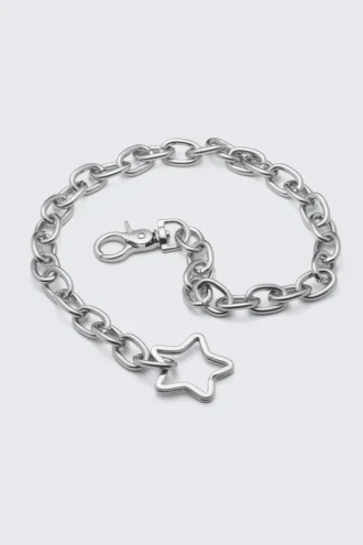 Geldbörsenkette aus Metallgliedern – Silber