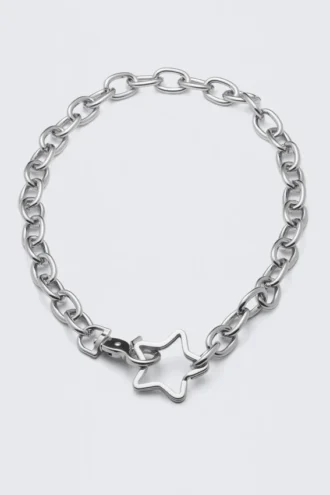 Geldbörsenkette aus Metallgliedern – Silber