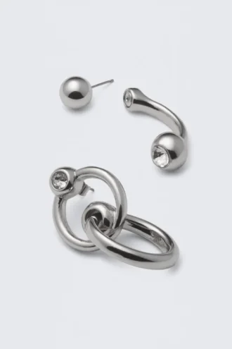 Gemischte Pierce-Creolen – Silber
