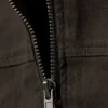 Genevieve Slim strukturierte Baumwolljacke mit Reißverschluss – Dunkelgrau Genevieve Slim strukturierte Baumwolljacke mit Reißverschluss – Dunkelgrau