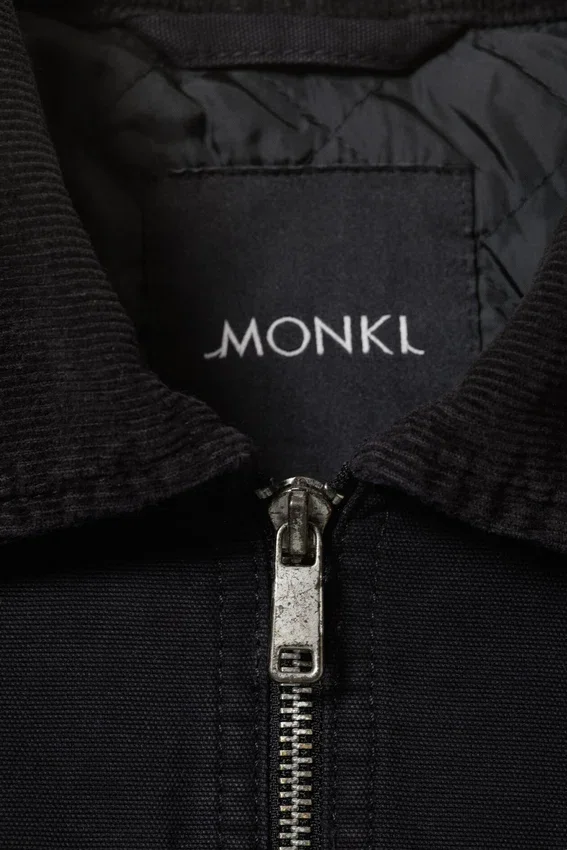 Gepolsterte Baumwoll-Canvas-Jacke – Schwarz Gepolsterte Baumwoll-Canvas-Jacke – Schwarz