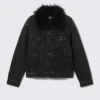 Gepolsterte Jeansjacke – Risso Black – Schwarz Gepolsterte Jeansjacke – Risso Black – Schwarz