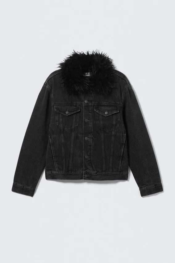 Gepolsterte Jeansjacke – Risso Black – Schwarz Gepolsterte Jeansjacke – Risso Black – Schwarz