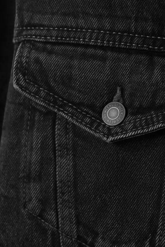 Gepolsterte Jeansjacke – Risso Black – Schwarz Gepolsterte Jeansjacke – Risso Black – Schwarz
