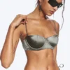 Gepolstertes Bikini-Oberteil mit Bügeln – Dusty Grey