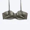 Gepolstertes Bikini-Oberteil mit Bügeln – Dusty Grey