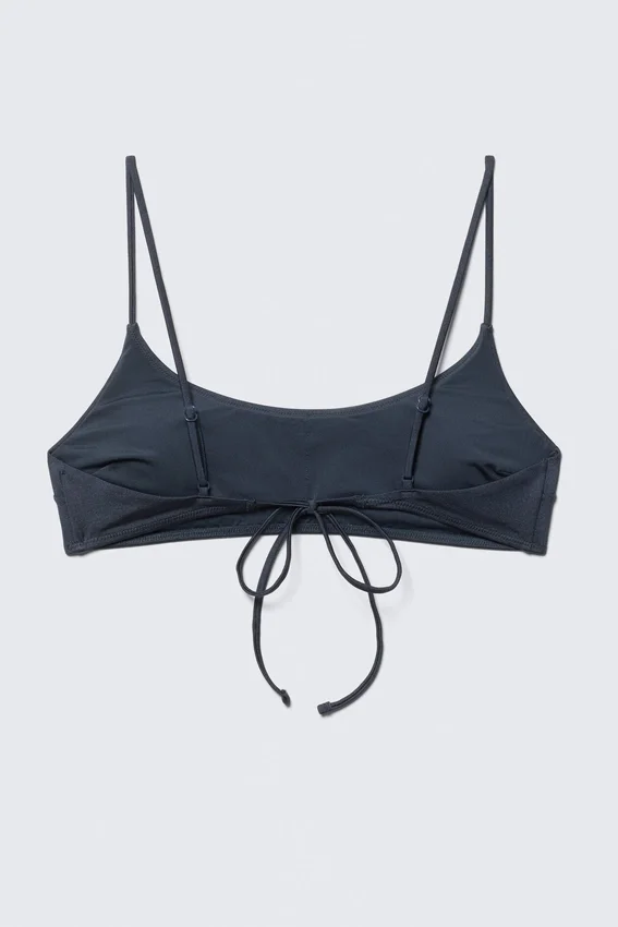 Gepolstertes Bikini-Oberteil mit Bindeband – Dunkelblau Gepolstertes Bikini-Oberteil mit Bindeband – Dunkelblau