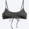 Gepolstertes Bikini-Oberteil mit Bindeband – Dunkelgrau Gepolstertes Bikini-Oberteil mit Bindeband – Dunkelgrau