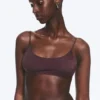 Gepolstertes Bikini-Oberteil mit Bindebändern – Dunkelrot Gepolstertes Bikini-Oberteil mit Bindebändern – Dunkelrot
