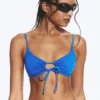 Gerafftes Dreieck-Bikini-Oberteil – Hellblau