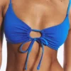 Gerafftes Dreieck-Bikini-Oberteil – Hellblau