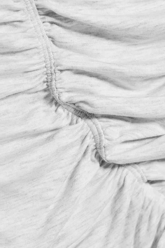 Gerafftes Jersey-Haltertop – Grau meliert Gerafftes Jersey-Haltertop – Grau meliert