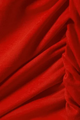 Gerafftes Jersey-Minikleid – Leuchtend Rot
