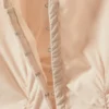 Gerafftes Popeline-Hemd mit V-Ausschnitt – Beige