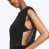 Gerafftes Tanktop – Schwarz Gerafftes Tanktop – Schwarz
