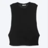 Gerafftes Tanktop – Schwarz Gerafftes Tanktop – Schwarz