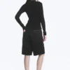 Gerippte Langarm-Strickjacke – Schwarz Gerippte Langarm-Strickjacke – Schwarz