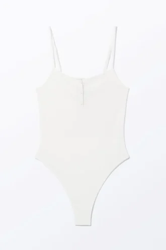 Gerippter Body – Weiß