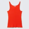 Geripptes Tanktop mit U-Ausschnitt – Leuchtend rot Geripptes Tanktop mit U-Ausschnitt – Leuchtend rot