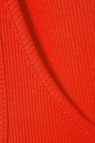 Geripptes Tanktop mit U-Ausschnitt – Leuchtend rot