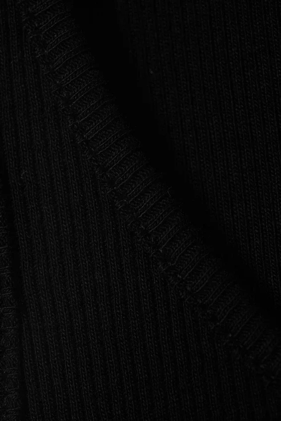 Geripptes Tanktop mit U-Ausschnitt – Schwarz Geripptes Tanktop mit U-Ausschnitt – Schwarz