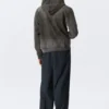 Geschrumpfter Kapuzenpullover mit Reißverschluss im Used-Look – Dunkelgrau Geschrumpfter Kapuzenpullover mit Reißverschluss im Used-Look – Dunkelgrau