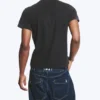 Geschrumpftes Baumwoll-T-Shirt mit kurzen Ärmeln – Abgenutztes Schwarz Geschrumpftes Baumwoll-T-Shirt mit kurzen Ärmeln – Abgenutztes Schwarz