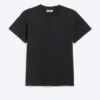 Geschrumpftes Baumwoll-T-Shirt mit kurzen Ärmeln – Abgenutztes Schwarz Geschrumpftes Baumwoll-T-Shirt mit kurzen Ärmeln – Abgenutztes Schwarz