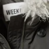 Gesteppter Bomber-Parka mit Kunstfellbesatz – Dunkelgrau Gesteppter Bomber-Parka mit Kunstfellbesatz – Dunkelgrau