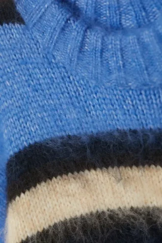 Gestreifter Langarm-Pullover – Blau gestreift