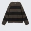 Gestreifter Strickpullover im Used-Look – braune und schwarze Streifen Gestreifter Strickpullover im Used-Look – braune und schwarze Streifen
