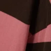 Gestreiftes langärmeliges Minikleid – rosa & braune Streifen