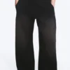 Gewaschene Scuba-Jogginghose mit weitem Bein – gewaschen, schwarz Gewaschene Scuba-Jogginghose mit weitem Bein – gewaschen, schwarz