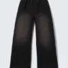 Gewaschene Scuba-Jogginghose mit weitem Bein – gewaschen, schwarz Gewaschene Scuba-Jogginghose mit weitem Bein – gewaschen, schwarz