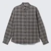 Gewaschenes Flanellhemd mit Karomuster und Knopfleiste – Checked Washed Grey Gewaschenes Flanellhemd mit Karomuster und Knopfleiste – Checked Washed Grey