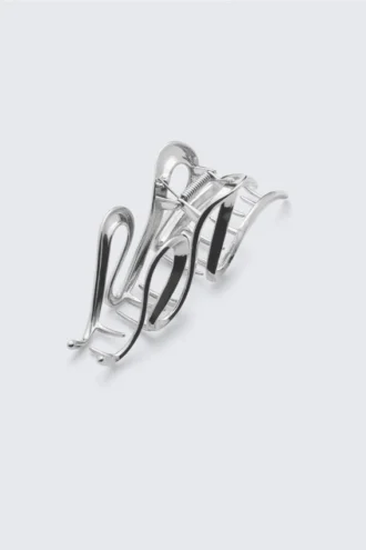 Gewellte Haarspange – Silber