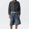 Gia F Lässige Baumwoll-Truckerjacke – Navy Camo Gia F Lässige Baumwoll-Truckerjacke – Navy Camo