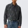 Gia F Lässige Baumwoll-Truckerjacke – Navy Camo Gia F Lässige Baumwoll-Truckerjacke – Navy Camo
