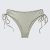 Glitzer-Bikinihose mit Bindebändern – Glitzer Khaki-Grün