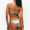 Glitzer-Halter-Bikini-Oberteil – Glitzer-Khaki-Grün