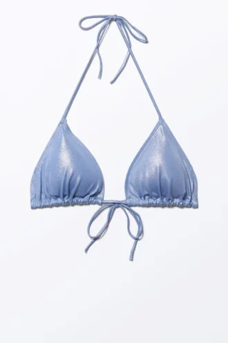 Glitzer-Triangel-Bikini-Oberteil – Blauer Glitzer Glitzer-Triangel-Bikini-Oberteil – Blauer Glitzer