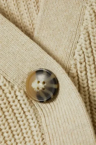 Grob gestrickte, kurz geschnittene Strickjacke – Beige Grob gestrickte, kurz geschnittene Strickjacke – Beige