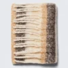 Grobstrick-Schal mit Fransen – gestreift, beige