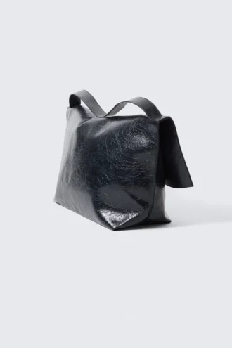 Große Clutch aus Kunstleder – Dunkelblau