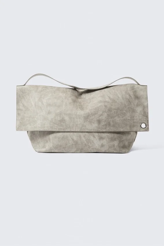 Große Clutch aus Kunstleder – Hellstaubgrau Große Clutch aus Kunstleder – Hellstaubgrau