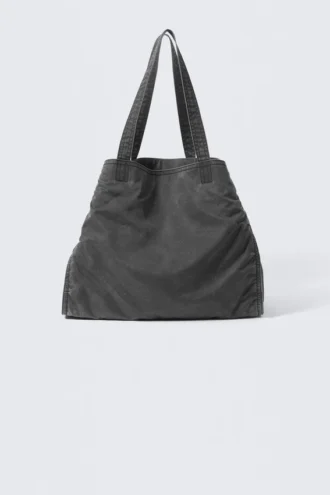 Große gewaschene Tasche – gewaschen, schwarz Große gewaschene Tasche – gewaschen, schwarz